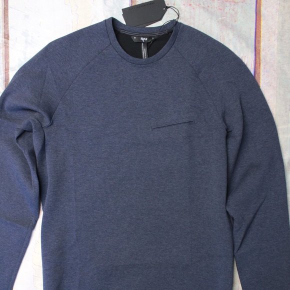 RYU Respect Your Universe Men's Ethos Crew Sweater in Heather Navy MRSP $108 - Picture 1 of 3